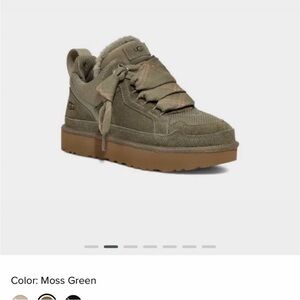 UGG LOWMEL Suede & Canvas Sneakers in Moss Green size 9 40